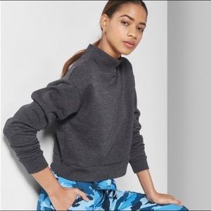 NWT Mock-Neck Cropped Pullover